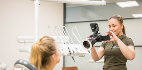 Maken van foto's bij de tandarts